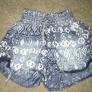 Blue print shorts